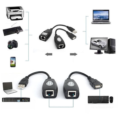 50 ม. USB to RJ45 Extender ด้วยสาย Cat5e, 1 Port USB