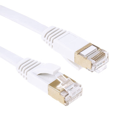 หัวชุบทอง CAT7 ความเร็วสูง 10Gbps สาย LAN เครือข่ายอีเธอร์เน็ตแบบแบนบางเฉียบ, 1m, 2m, 3m, 5m, 10m, 15m, 20m, 25m, 30m