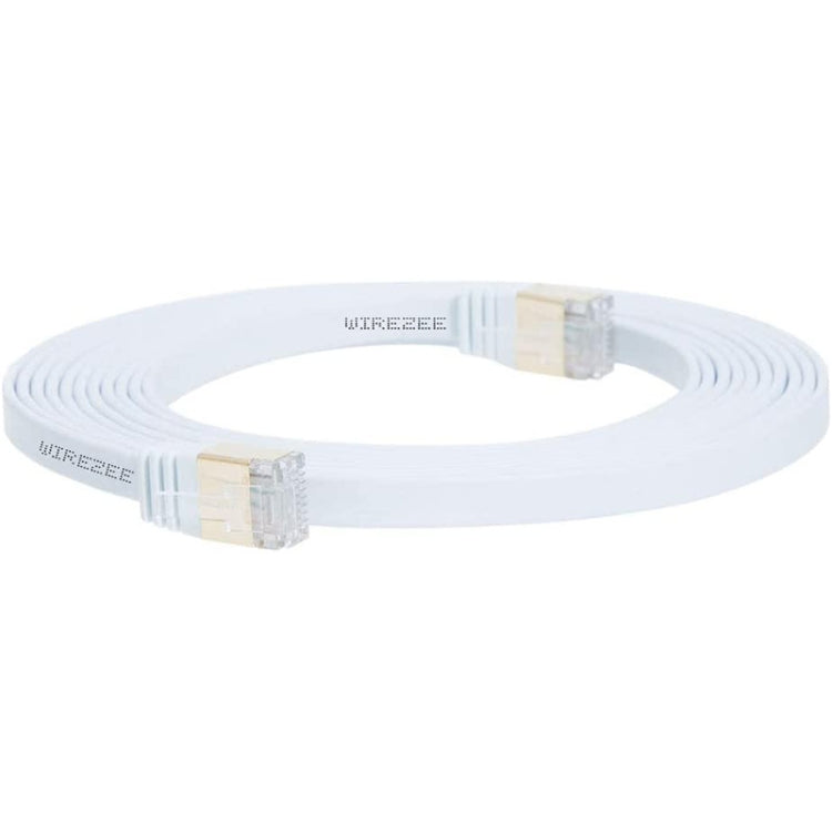 หัวชุบทอง CAT7 ความเร็วสูง 10Gbps สาย LAN เครือข่ายอีเธอร์เน็ตแบบแบนบางเฉียบ, 1m, 2m, 3m, 5m, 10m, 15m, 20m, 25m, 30m