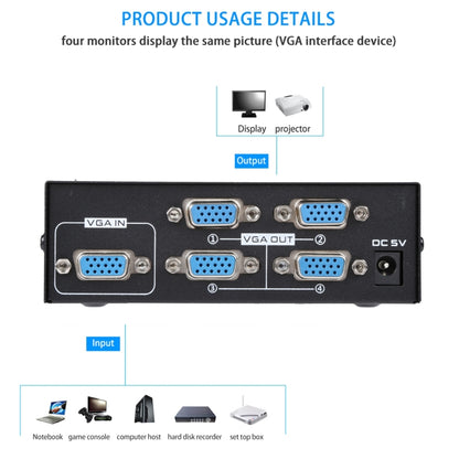 มินิ 4 พอร์ต VGA Splitter, 4 Ports