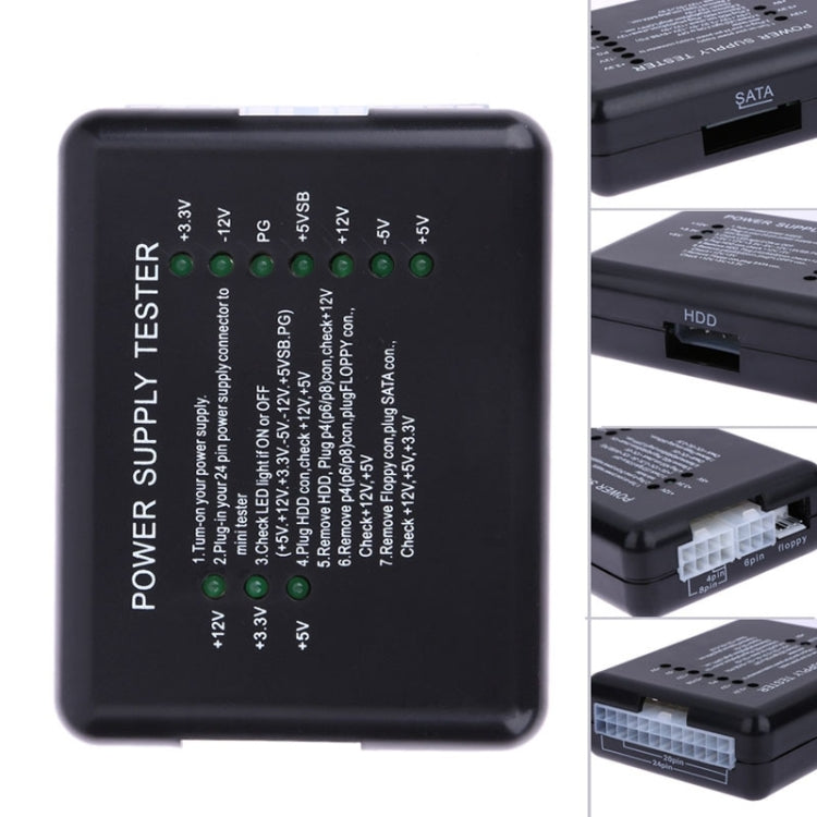 เครื่องทดสอบแหล่งจ่ายไฟ PC 20/24 พิน PSU ATX SATA HD, ATX Connector