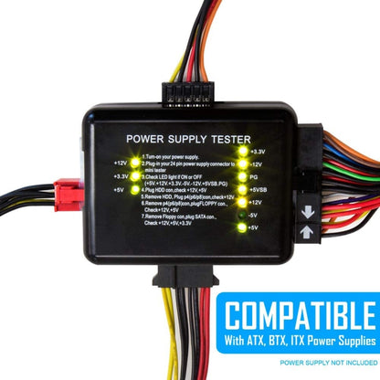 เครื่องทดสอบแหล่งจ่ายไฟ PC 20/24 พิน PSU ATX SATA HD, ATX Connector