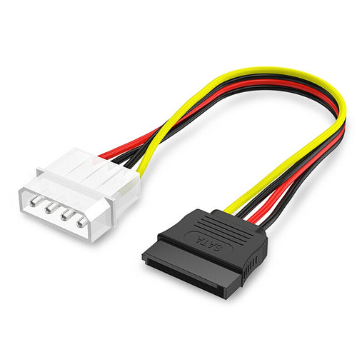 อะแดปเตอร์สายไฟ IDE 4 พินเป็น Serial ATA SATA (15 ซม.) วัสดุ: Al + Mg, 4 PIN IDE to SATA