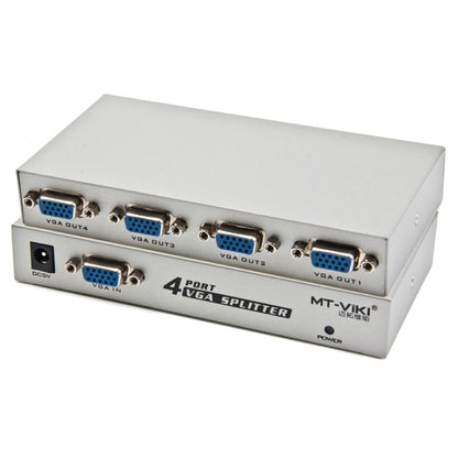 4 พอร์ต 150MHz VGA Splitter (1 อินพุต VGA, 4 เอาต์พุต VGA), 4 Ports Splitter Silver