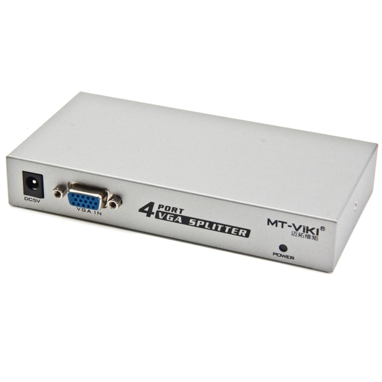 4 พอร์ต 150MHz VGA Splitter (1 อินพุต VGA, 4 เอาต์พุต VGA), 4 Ports Splitter Silver