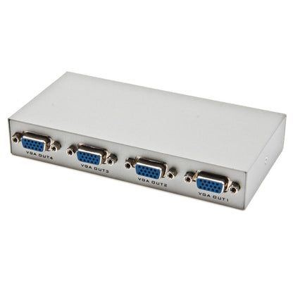 4 พอร์ต 150MHz VGA Splitter (1 อินพุต VGA, 4 เอาต์พุต VGA), 4 Ports Splitter Silver