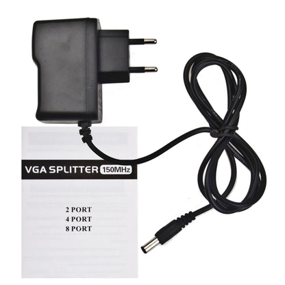 4 พอร์ต 150MHz VGA Splitter (1 อินพุต VGA, 4 เอาต์พุต VGA), 4 Ports Splitter Silver