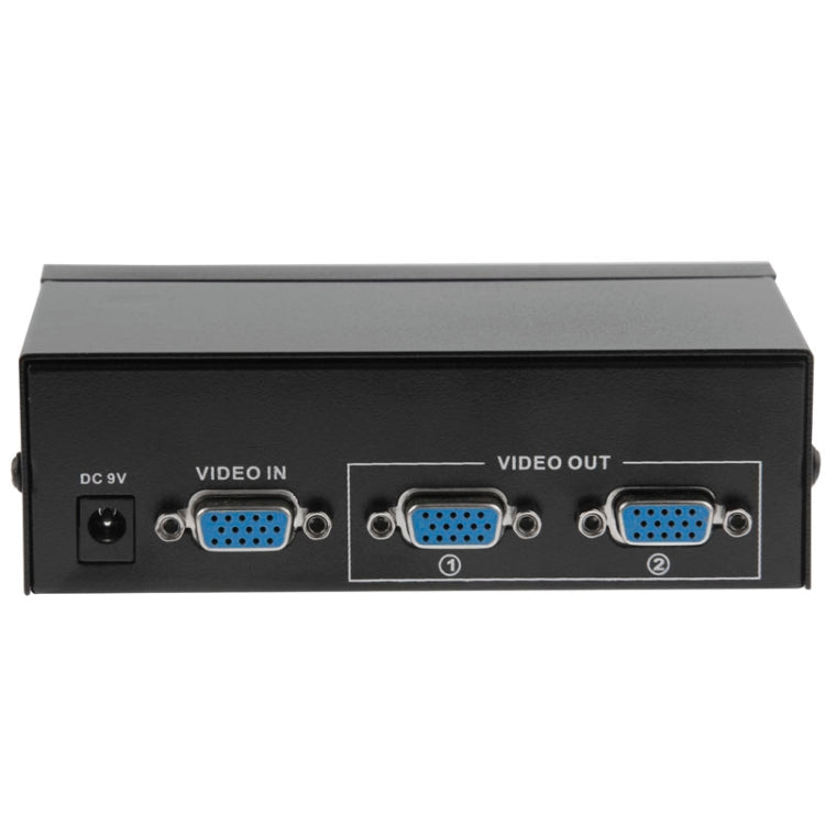 FJ-2502A 2 พอร์ต VGA Video Splitter ความละเอียดสูง 1920 x 1440 รองรับแบนด์วิดท์วิดีโอ 250MHz, 2 Ports Splitter Black