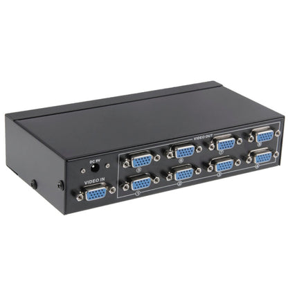 FJ-2508A 8 พอร์ต VGA Video Splitter ความละเอียดสูง 1920 x 1440 รองรับแบนด์วิดท์วิดีโอ 250MHz, 8 Ports Splitter Black