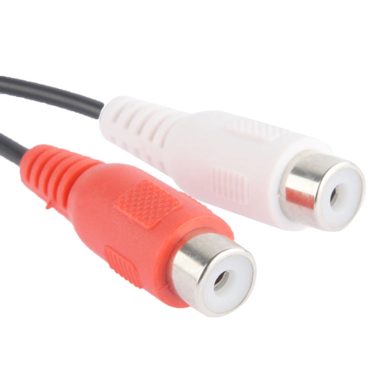 2 RCA AV Female ถึง 1 RCA Male Y Splitter สายวิดีโออะแดปเตอร์, ความยาว: 26.5 ซม, 1 RCA Male to 2 RCA Female