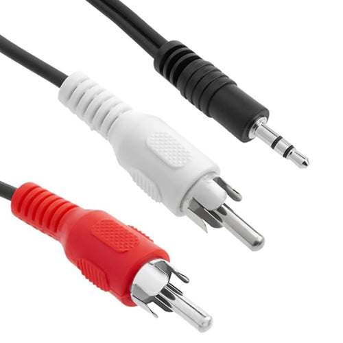 แจ็คคุณภาพปกติ 3.5 มม. สายสัญญาณเสียงสเตอริโอเป็น RCA ชาย ความยาว: 1.5 ม, Length: 1.5m
