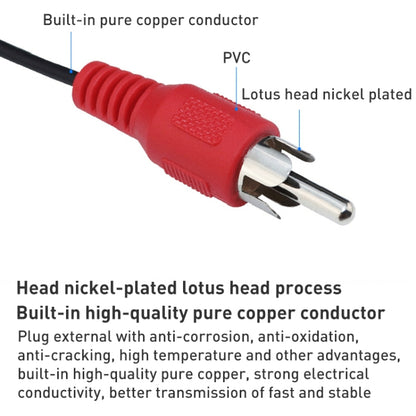 แจ็ค 3.5 มม. สายสัญญาณเสียงสเตอริโอเป็น RCA ชาย ความยาว: ประมาณ 2.7 ม, Length: 2.7m