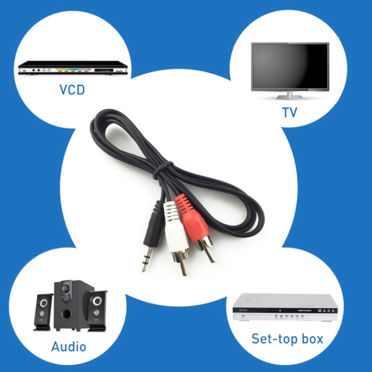 แจ็ค 3.5 มม. สายสัญญาณเสียงสเตอริโอเป็น RCA ชาย ความยาว: ประมาณ 2.7 ม, Length: 2.7m