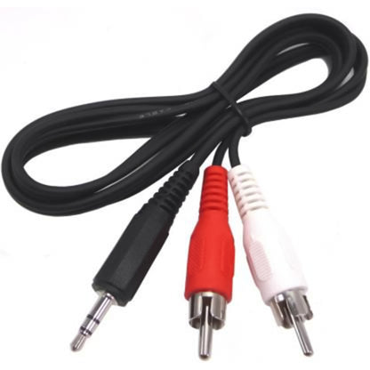 แจ็คคุณภาพปกติ 3.5 มม. สายสัญญาณเสียงสเตอริโอเป็น RCA ชาย ความยาว: 1.5 ม, Length: 1.5m