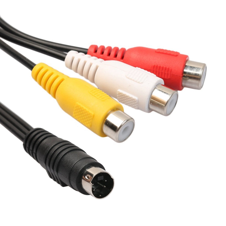 S-Video TV 4 พินเป็นตัวแปลง RCA อะแดปเตอร์สายเคเบิล AV ตัวเมีย ความยาว: 20 ซม, S-Video to AV 3RCA Female