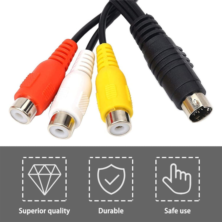 S-Video TV 4 พินเป็นตัวแปลง RCA อะแดปเตอร์สายเคเบิล AV ตัวเมีย ความยาว: 20 ซม, S-Video to AV 3RCA Female