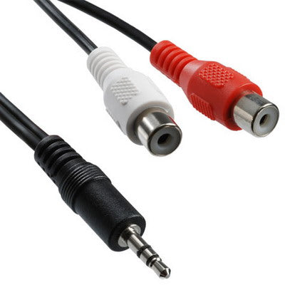 2 RCA Female to 3.5 MM Male Jack Audio Y Cable ความยาว: 20 ซม, 3.5mm to 2 RCA Female