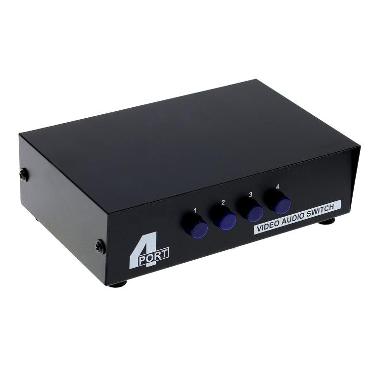 4 พอร์ตอินพุต 1 เอาต์พุตวิดีโอเสียง AV RCA สวิตช์กล่อง, 4 Input 1 Output-
