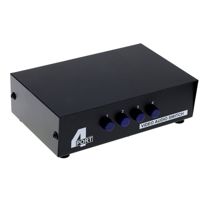 4 พอร์ตอินพุต 1 เอาต์พุตวิดีโอเสียง AV RCA สวิตช์กล่อง, 4 Input 1 Output-