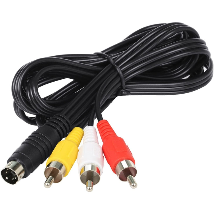 4 พิน S-Video ถึง 3 RCA AV TV อะแดปเตอร์แปลงสายเคเบิลชาย, ความยาว: 1.5 ม, S-Video to AV 3RCA Male
