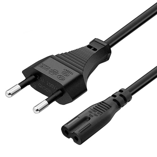 สายไฟ AC โน้ตบุ๊ค EU สไตล์ 2 เขี้ยวคุณภาพสูง ความยาว: 1.5 ม, 2 Prong Style EU Plug, Length: 1.5m