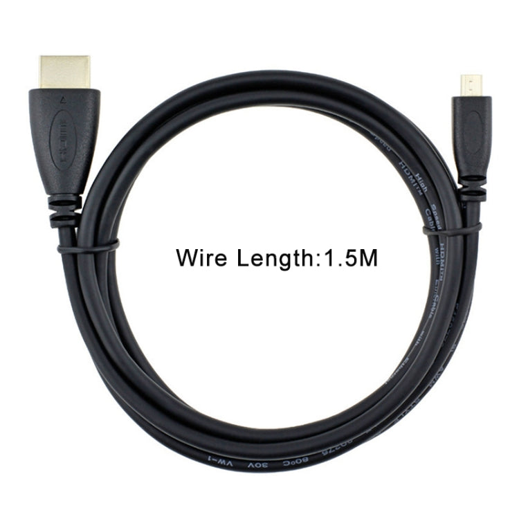 สาย Micro HDMI to HDMI 19 พิน ยาว 1.5 ม. เวอร์ชัน 1.4, HDMI Male, Length: 1.5m