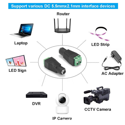 10 ชิ้นกล้องวงจรปิด DC Power หญิงแจ็คเชื่อมต่อ