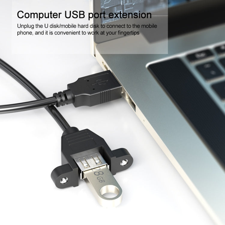 สาย USB 2.0 AM ถึง AF Mount Panel ความยาว: 90 ซม, AM to AF, Length: 90cm