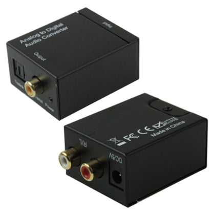 Digital Optical Coaxial Toslink ไปยัง Analog RCA Audio Converter (สีดำ), Spdif+Coaial to 2RCA