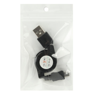 สายเคเบิลข้อมูลแบบหดได้ USB 2.0 เป็น Micro USB ความยาว: 10 ซม. (สามารถขยายได้สูงสุด 75 ซม.)