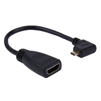 17 ซม. 90 องศา Micro HDMI ไปทางขวาชายกับอะแดปเตอร์สายเคเบิลหญิง HDMI, Right Angle, Length: 17cm