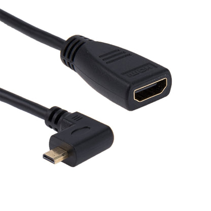 17 ซม. 90 องศา Micro HDMI ไปทางขวาชายกับอะแดปเตอร์สายเคเบิลหญิง HDMI, Right Angle, Length: 17cm