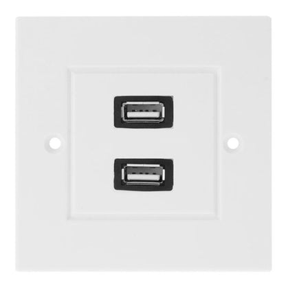 Dual USB 2.0 หญิงปลั๊ก Home Wall Charger แผ่นผนังแผ่นแผง, 2 Ports USB 2.0