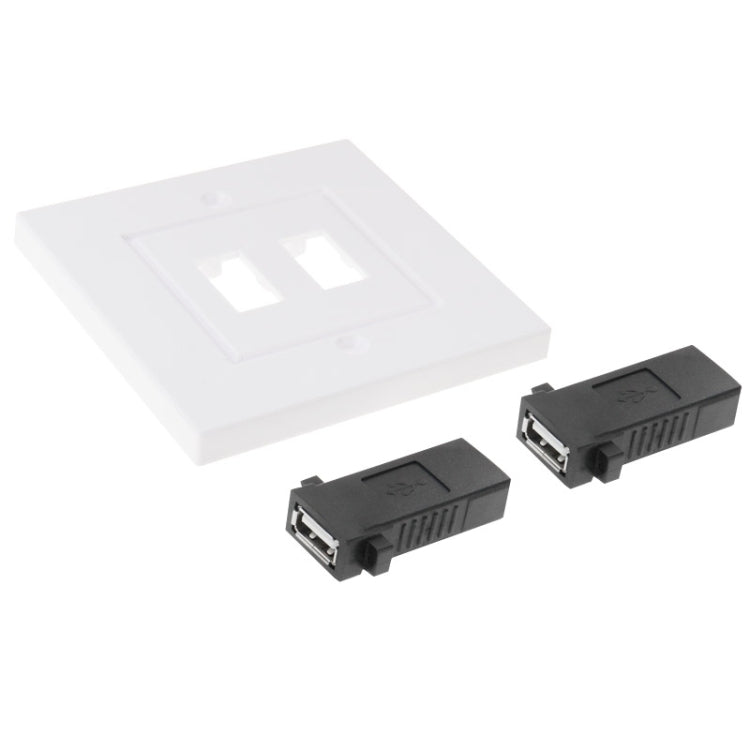 Dual USB 2.0 หญิงปลั๊ก Home Wall Charger แผ่นผนังแผ่นแผง, 2 Ports USB 2.0