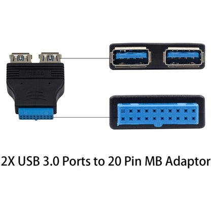 2 x USB 3.0 AF ถึง 20 พินอะแดปเตอร์, Adapter