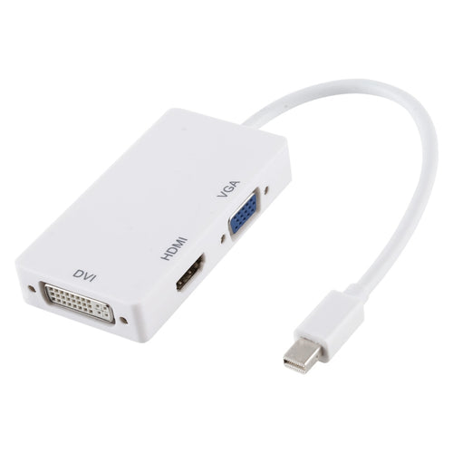 3 in 1 Mini DisplayPort ชายกับตัวแปลงอะแดปเตอร์ HDMI + VGA + DVI หญิงสำหรับ Mac Book Pro Air ความยาวสายเคเบิล: 18 ซม., Mini DP to HDMI+VGA+DVI (Good)