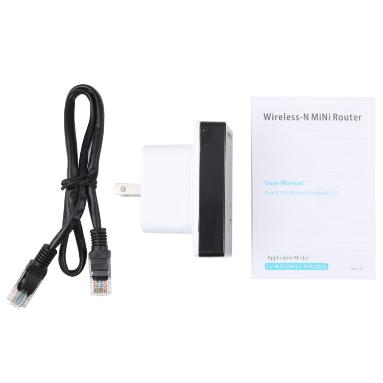 300Mbps Wireless-N Mini Router รองรับโหมดการทำงาน AP / Client / Router / Bridge / Repeater ลงนามการจัดส่งแบบสุ่ม, US Plug