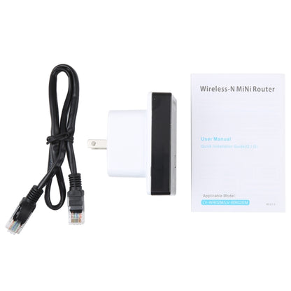 300Mbps Wireless-N Mini Router รองรับโหมดการทำงาน AP / Client / Router / Bridge / Repeater ลงนามการจัดส่งแบบสุ่ม, US Plug