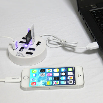 ความเร็วสูง 8 พอร์ต USB 2.0 ฮับแบบกลมแบบพกพาความยาว: 60 ซม. แบบกลม 8 พอร์ต USB 2.0 Hub อะแดปเตอร์ขยายตัวแยกหลายพอร์ตสำหรับแล็ปท็อปโน้ตบุ๊กพีซีรองรับ HDD มือถือ 1TB, Round Circular(Black)