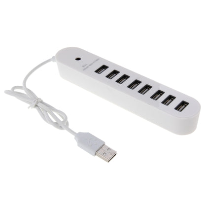 8 พอร์ต USB 2.0 Portable Oval Hub ความยาว: 50 ซม, 8 Ports (White)