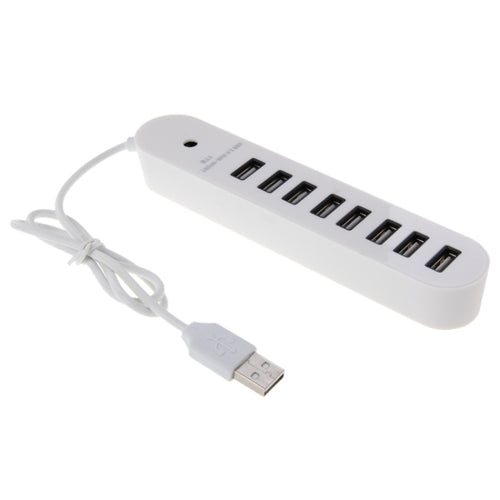 8 พอร์ต USB 2.0 Portable Oval Hub ความยาว: 50 ซม, 8 Ports (White)
