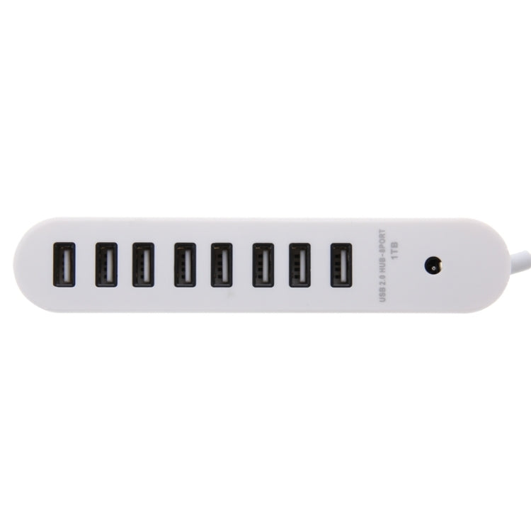 8 พอร์ต USB 2.0 Portable Oval Hub ความยาว: 50 ซม, 8 Ports (White)
