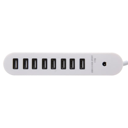 8 พอร์ต USB 2.0 Portable Oval Hub ความยาว: 50 ซม, 8 Ports (White)