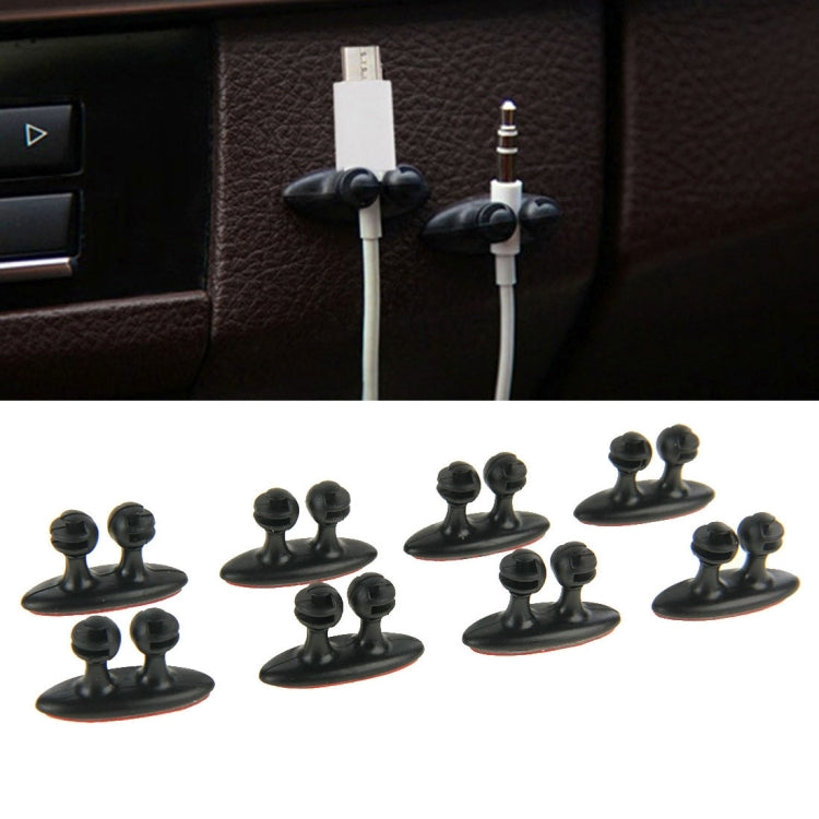 8 ชิ้น DM-003 สายเคเบิลรถยนต์คลิปมัดที่สะดวกพร้อมกาว, DM-003(Black)