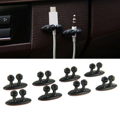 8 ชิ้น DM-003 สายเคเบิลรถยนต์คลิปมัดที่สะดวกพร้อมกาว, DM-003(Black)