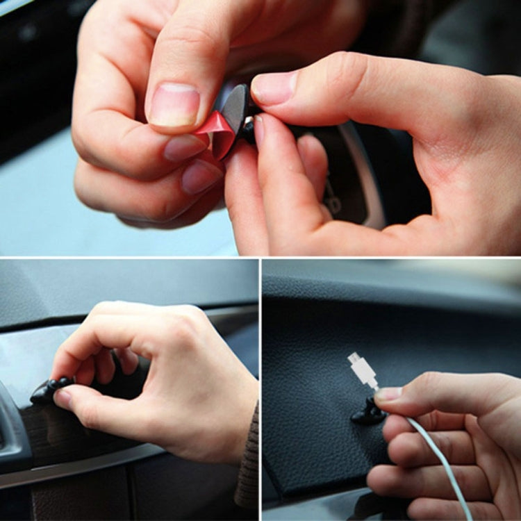 8 ชิ้น DM-003 สายเคเบิลรถยนต์คลิปมัดที่สะดวกพร้อมกาว, DM-003(Black)