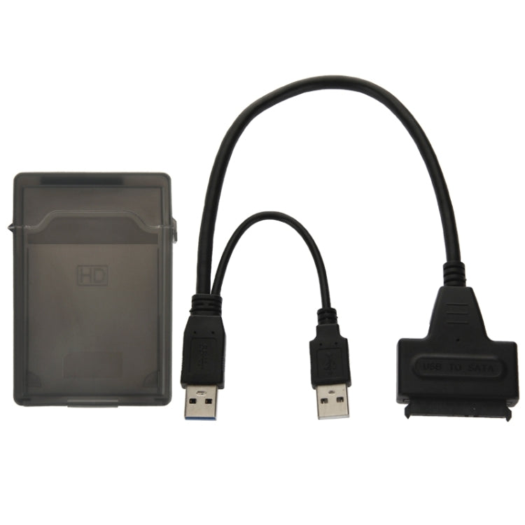 สาย USB 2.0 / USB 3.0 ถึง SATA พร้อมกล่องป้องกัน HDD ขนาด 2.5 นิ้ว รองรับความเร็วสูงสุด 4TB, USB 3.0 to SATA with USB(B)