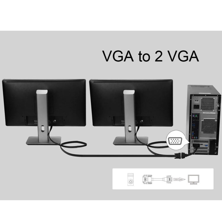 30 ซม.VGA ชาย 2 VGA หญิงสายแยก, VGA Male