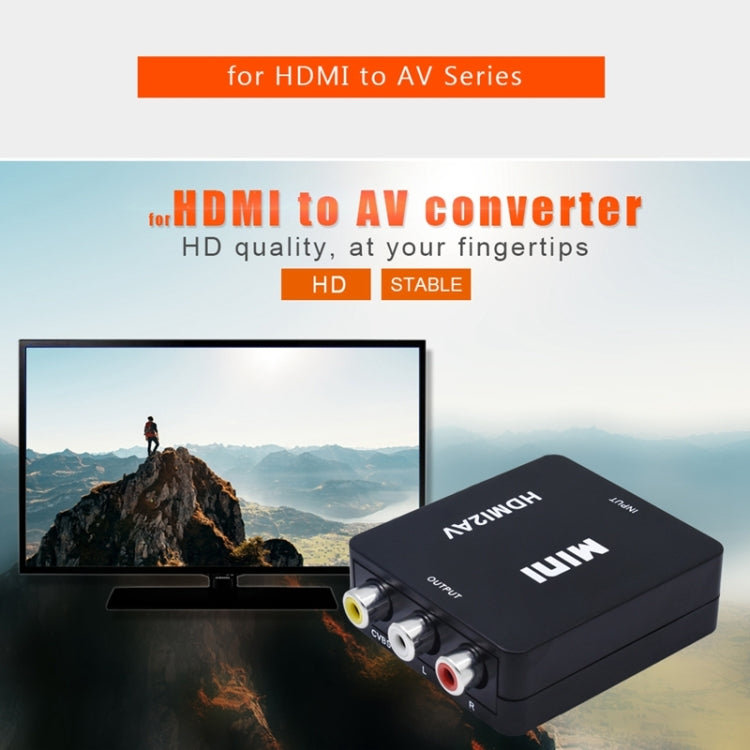 VK-126 อะแดปเตอร์แปลงวิดีโอ Mini HD HDMI เป็น AV/CVBS, HDMI to AV/CVBS