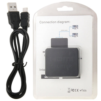มินิ Full HD 4K 1x2 HDMI 3D V1.4b แยกสำหรับ HDTV / STB / DVD / โปรเจคเตอร์ / DVR, HDMI V1.4b